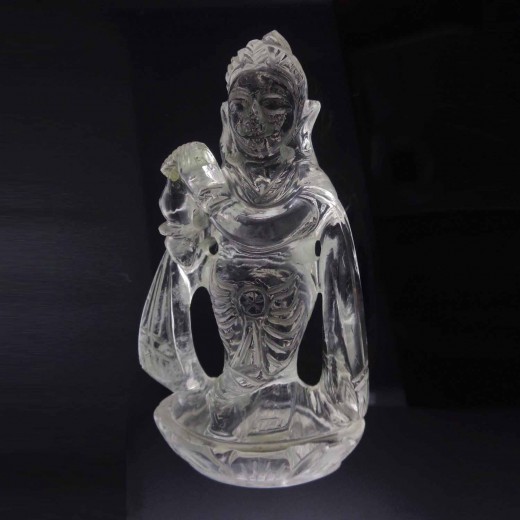 Lab Tested 161.000 Gram Natural Crystal Shree Krishna Idol