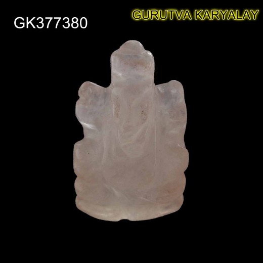 Natural Rose Quartz Ganesha 36.90 CT Ganesh 