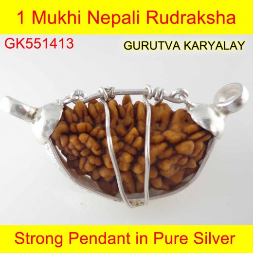 28.45mm 1 Mukhi Rudraksha In Silver Pendant 
